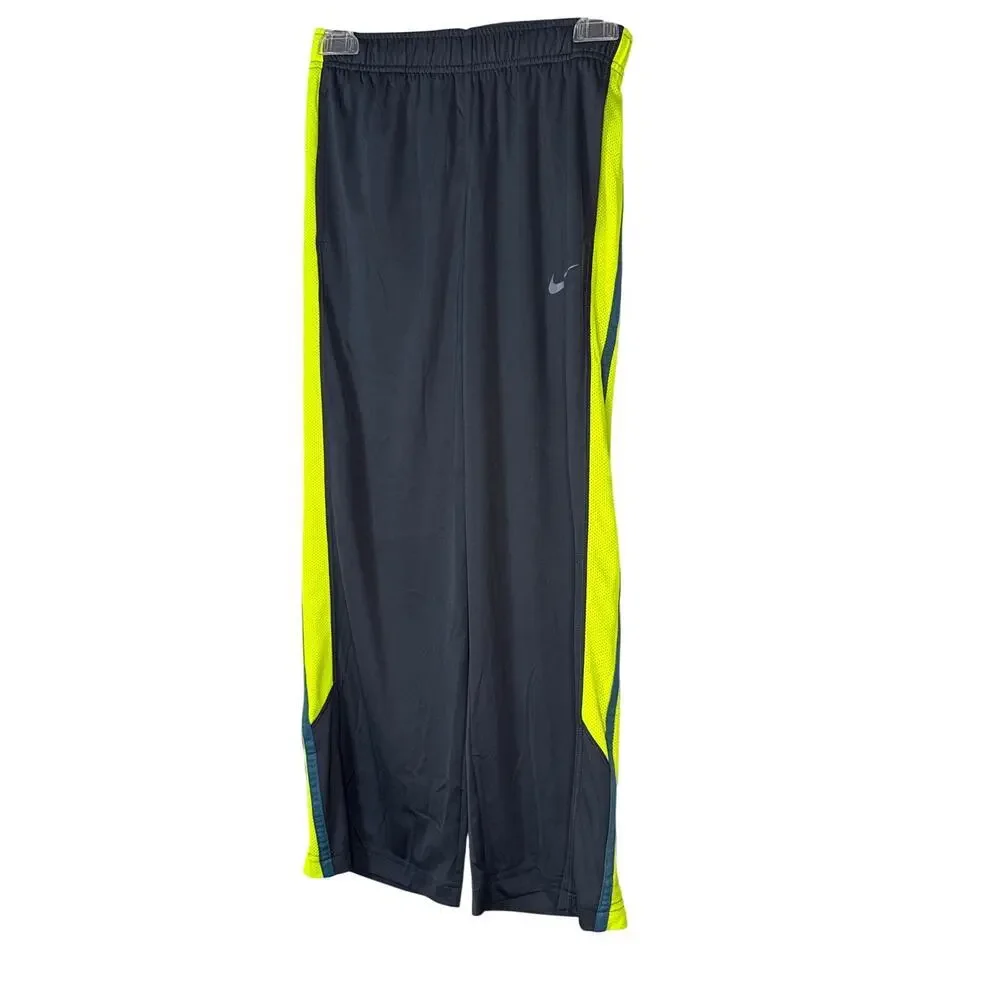 Nike Charcoal Pants with Bright Yellow Accents Boys Size Small